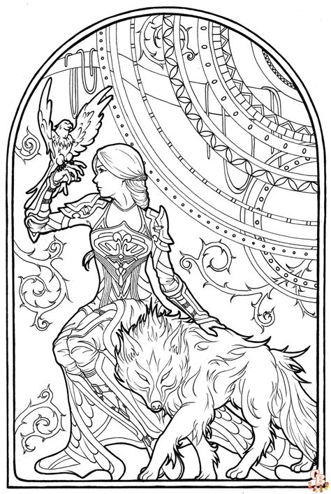 Fantasy Creatures Coloring Sheets