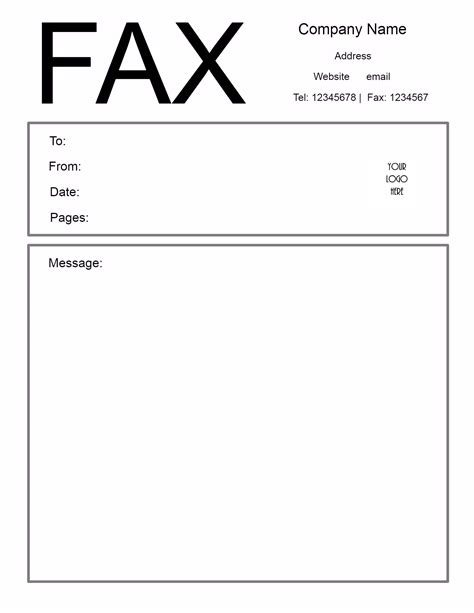 Fax Cover Letter Template