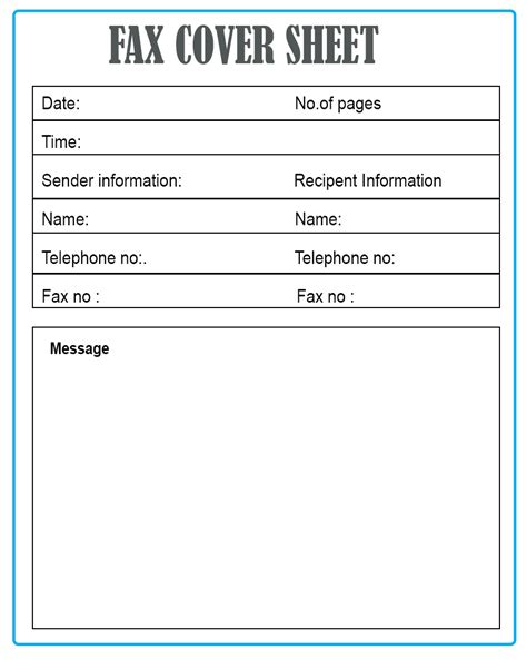 Fax Cover Sheet Design