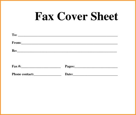 Fax Cover Sheet Layout