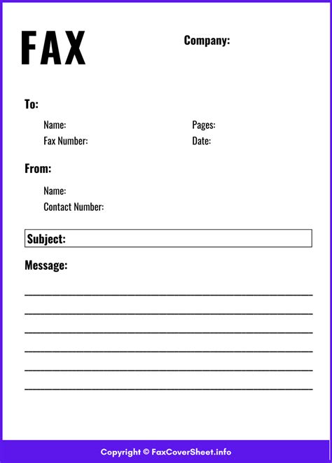 Fax Cover Sheet Template for Business Use