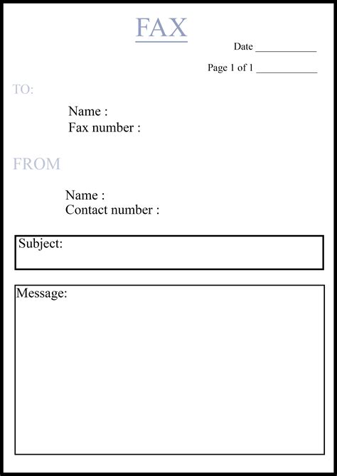 Fax Cover Sheet Template for Personal Use