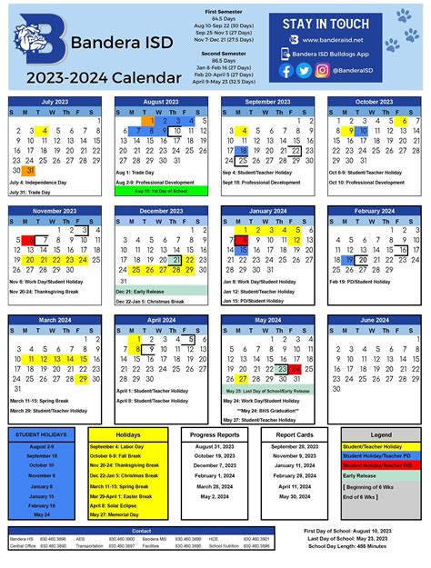 FBISD Project Deadline Calendar