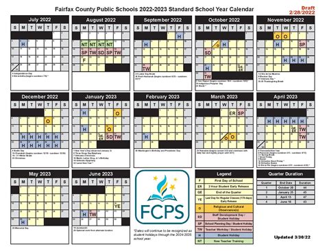 FCPS Academic Calendar Image 3