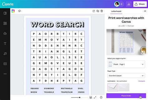 features of word search makers