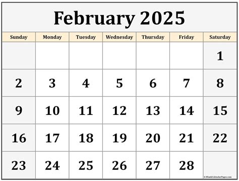 February 2025 calendar online