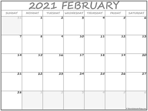 February calendar templates