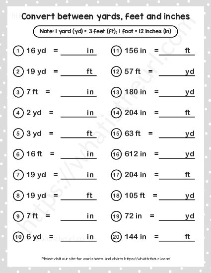 Feet to inches conversion exercise problem