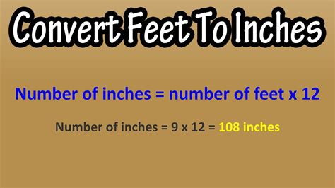 Feet to inches conversion formula explanation