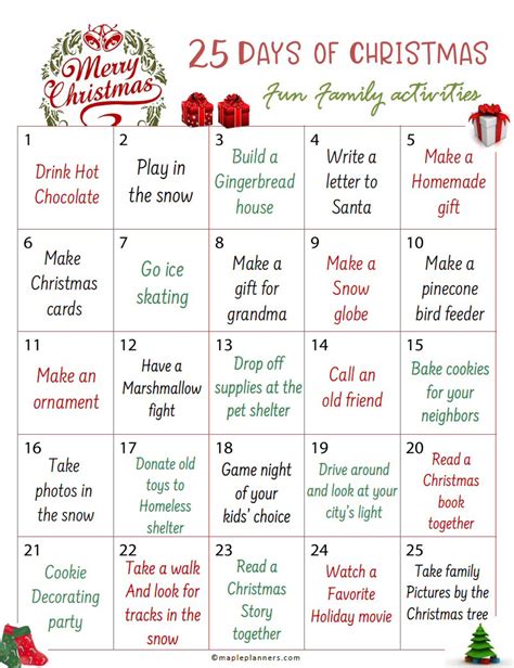 Fillable Advent Calendar Ideas for Families