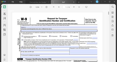 Filling Out W-9 Form