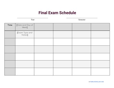 Final Exam Schedules