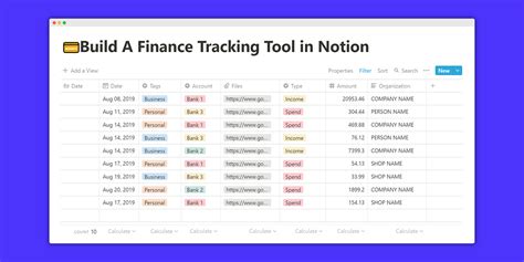 Finance tracking tools