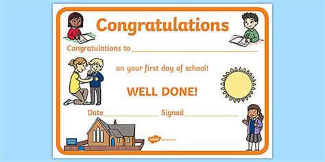 First day of school certificates