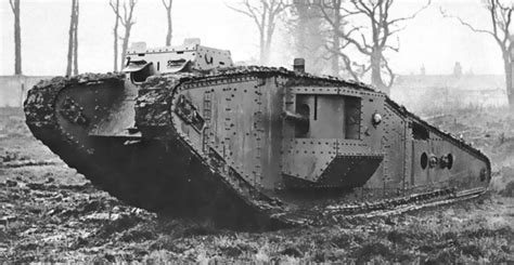 The first tanks were blown up in World War I