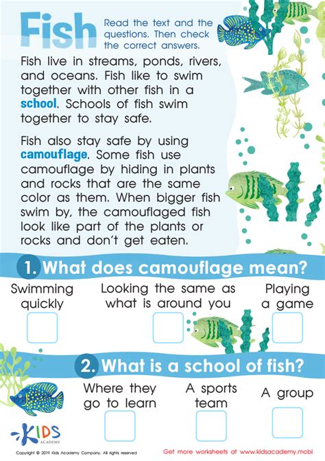 Fish Educational Worksheets