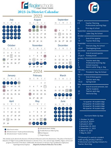 Flagler School Calendar