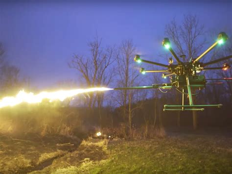 Flame thrower drone challenges