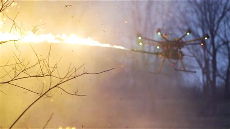 Flame thrower drone control system