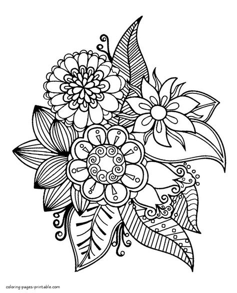 Flower Coloring Pages for Adults