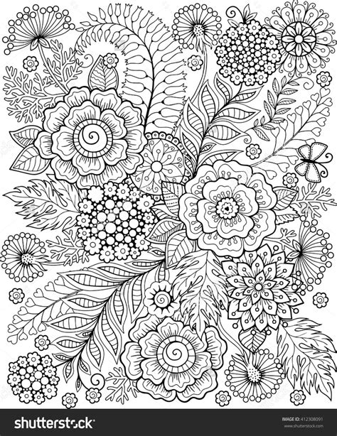 Flower coloring pages for relaxation