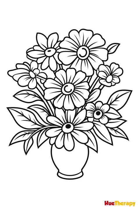 Flower coloring pages for therapy