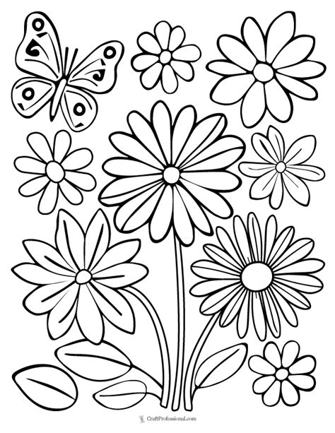 Flower Printable Coloring Pages for Therapy