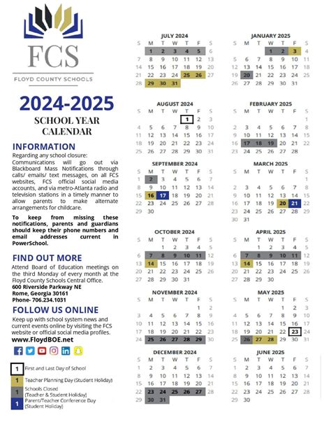 Floyd County Schools Calendar Productivity