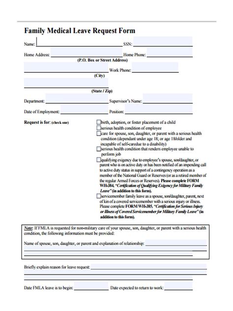 FMLA Forms Gallery 2