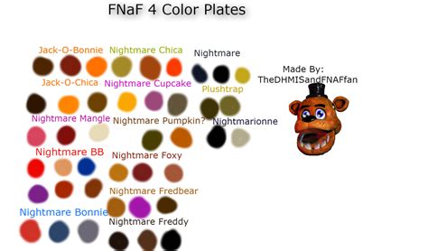 A screenshot of the FNAF color palette