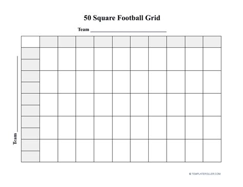 Football Squares Grid Layout