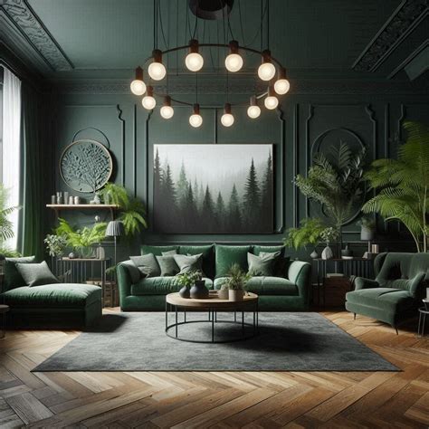 Forest Green Living Room