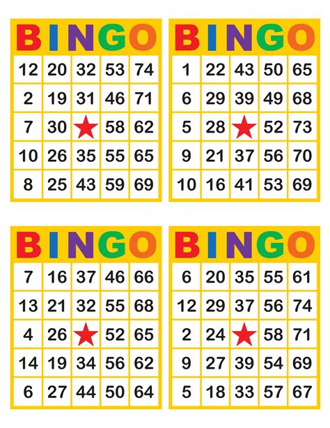 Free Bingo Cards for Print