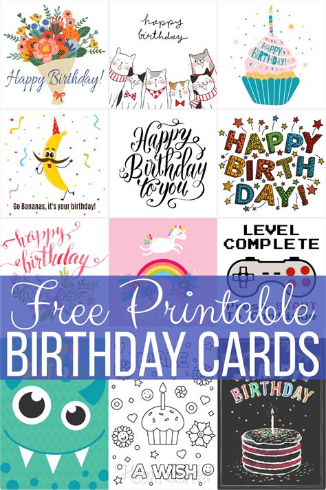 Free Birthday Card Printable Design Ideas for Kids