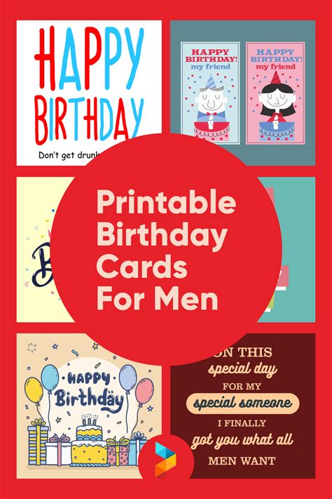 Free Birthday Card Printable Designs for Men