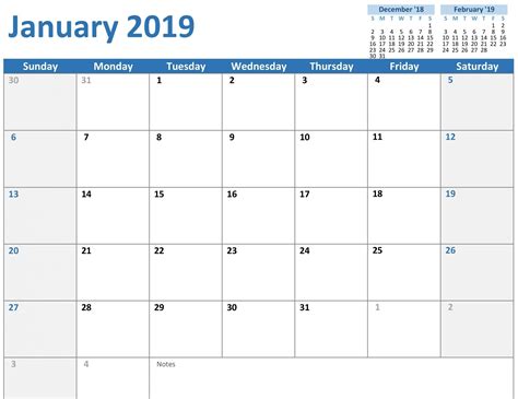 Free Calendars Template