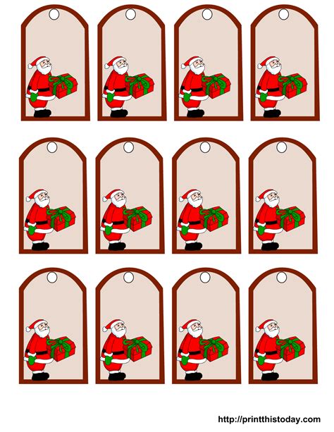 Santa Claus free Christmas tags