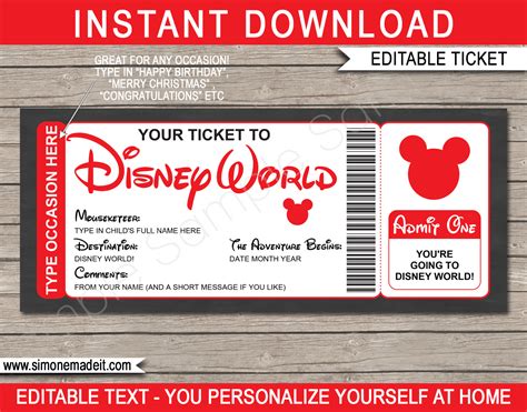 Free Disney Printables for Special Occasions