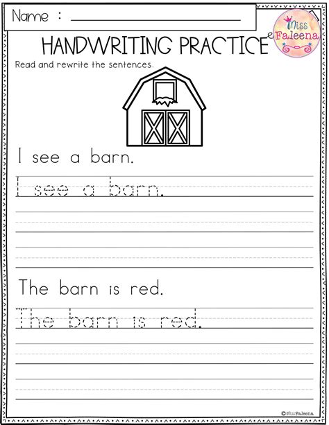 Free Handwriting Worksheets