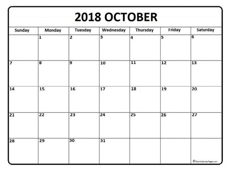 Free October printable calendar