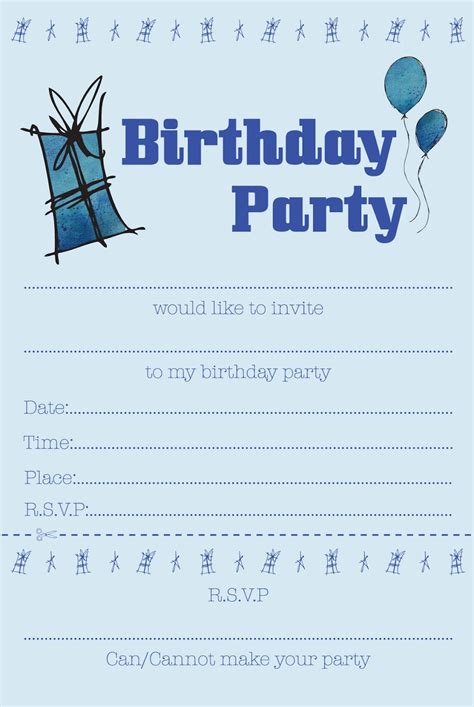 Free Printable Birthday Invitations for Boys