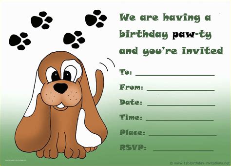 Free Printable Birthday Invitations for Pets