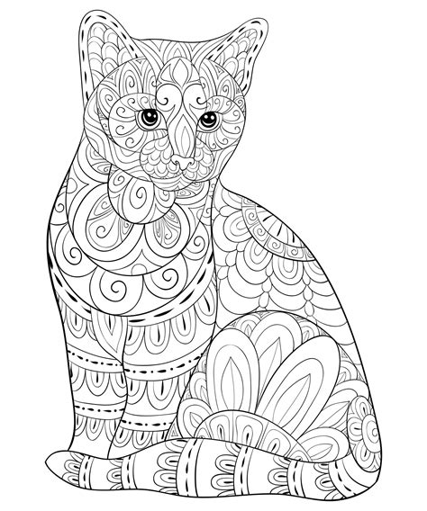 Free Printable Cat Coloring Pages for Adults