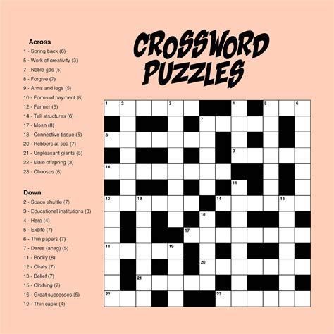 Free Printable Crossword Puzzles for Adults