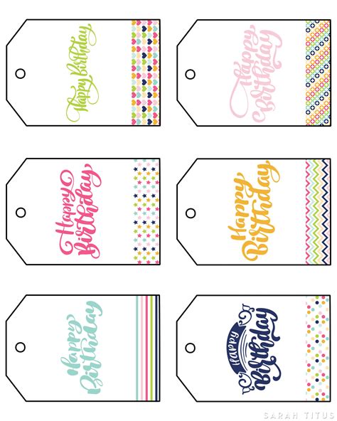 Free Printable Gift Tags for Birthdays