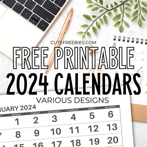 Free printable monthly calendar 2024