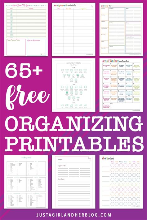 Free Printable Organizational Tools