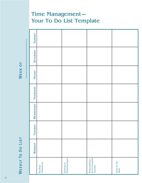 Free Printable Templates for Time Management