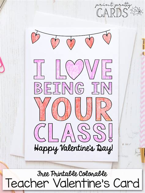 Free Printable Valentine Cards for Teachers