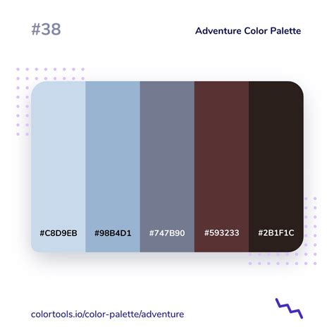 A free-spirited adventurer color palette